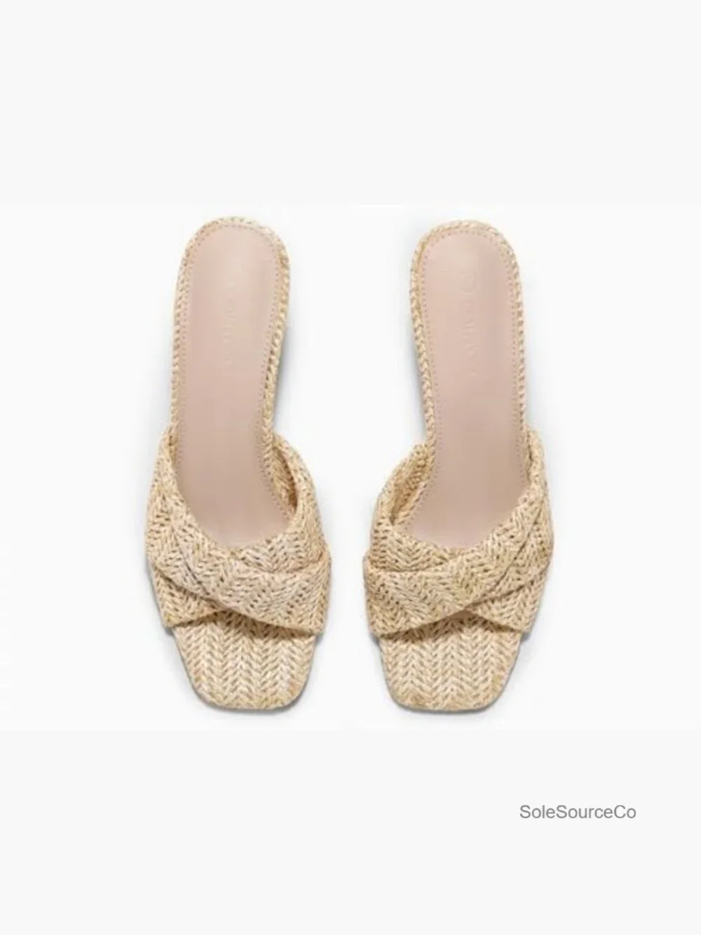 Wedge Espadrilles Square Open Toe Slip On High Heel Summer Sandals